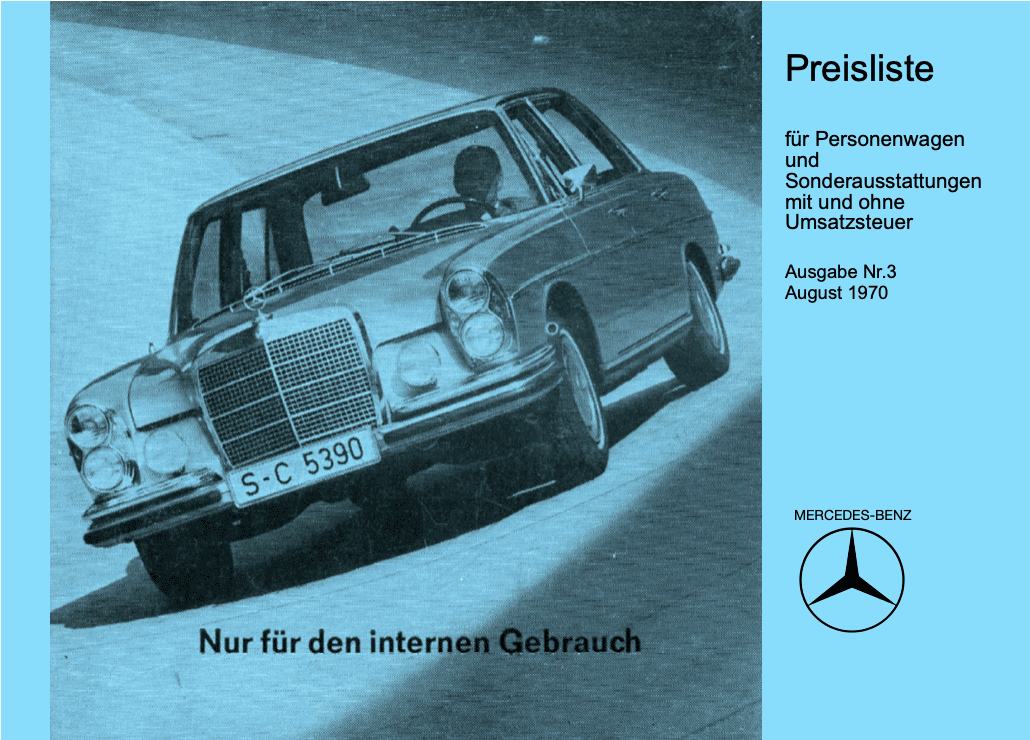 Preisliste ab 01/1972