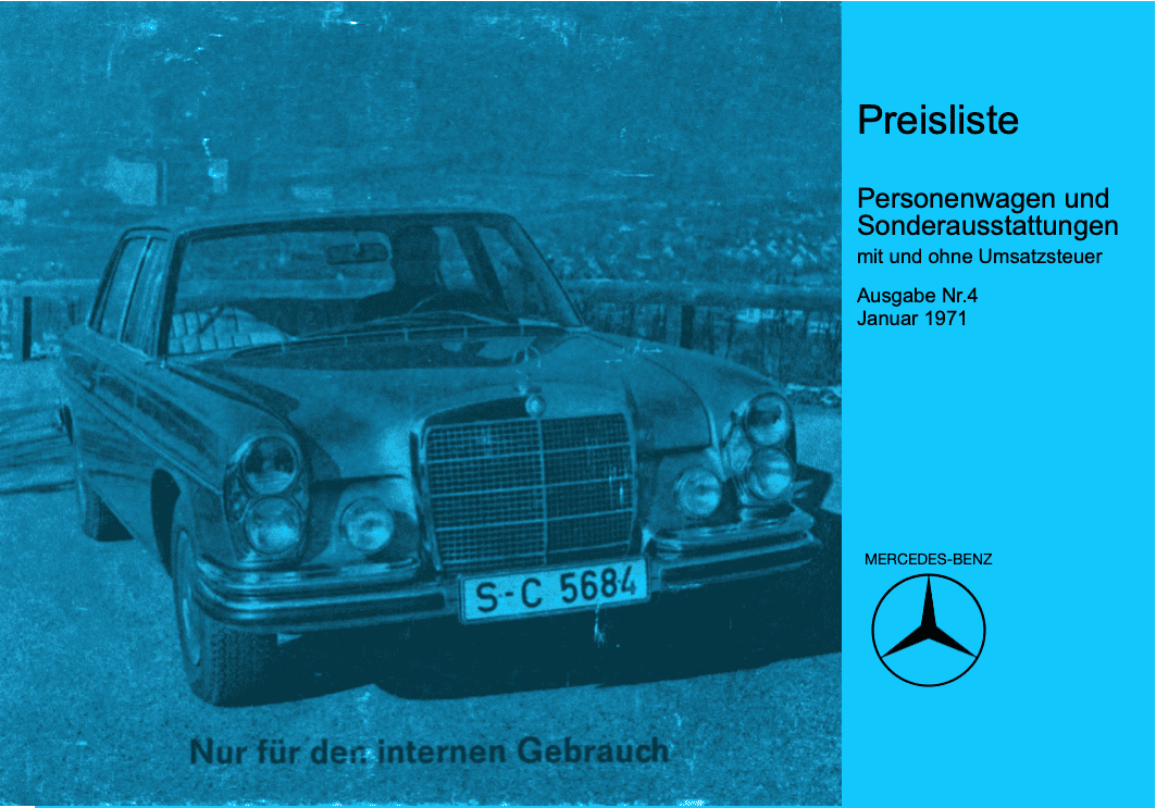 Preisliste ab 01/1972