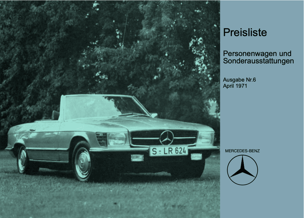 Preisliste ab 04/1972