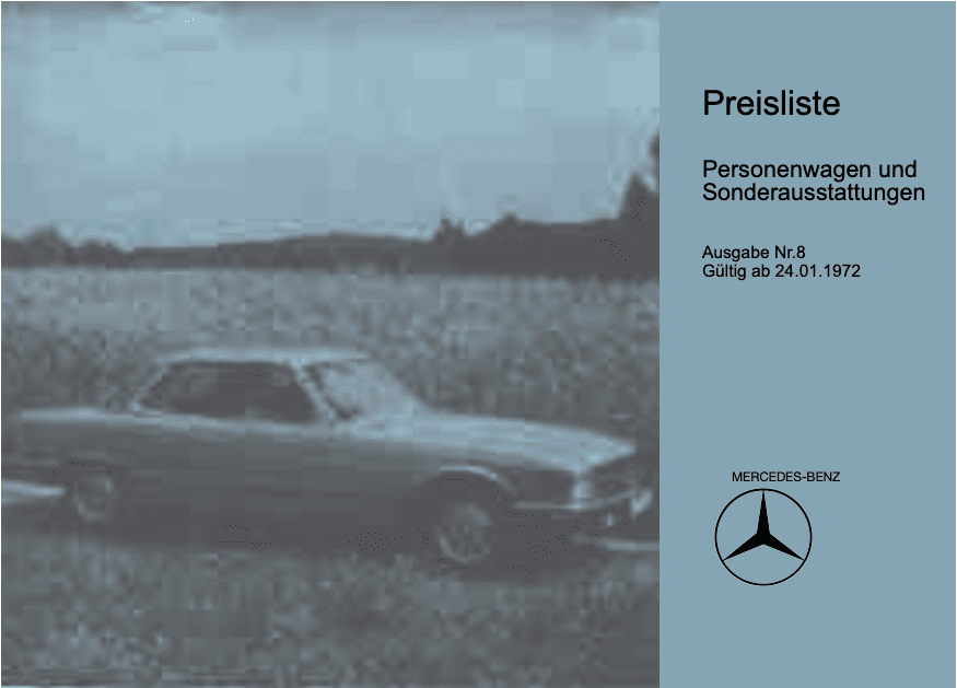 Preisliste ab 01/1972