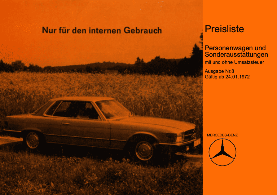 Preisliste ab 01/1972