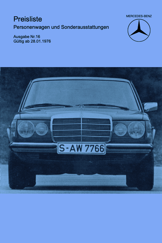 Preisliste ab 01/1976