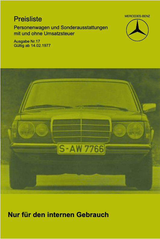 Preisliste ab 02/1977