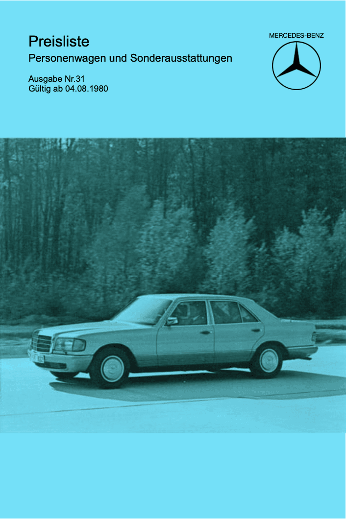 Preisliste ab 08/1980