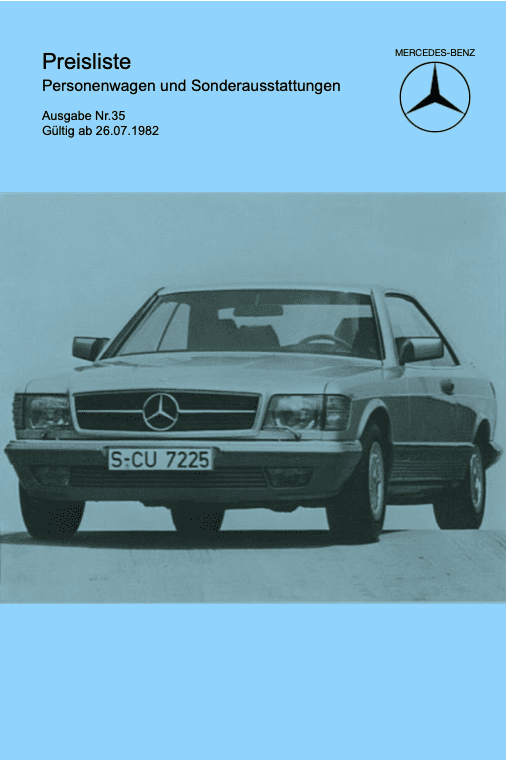 Preisliste ab 07/1982