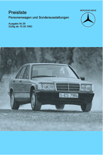 Preisliste ab 08/1983