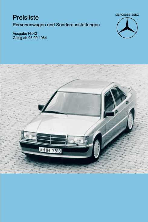 Preisliste ab 09/1984