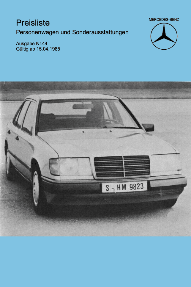 Preisliste ab 04/1985