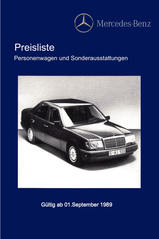 Preisliste ab 09/1989