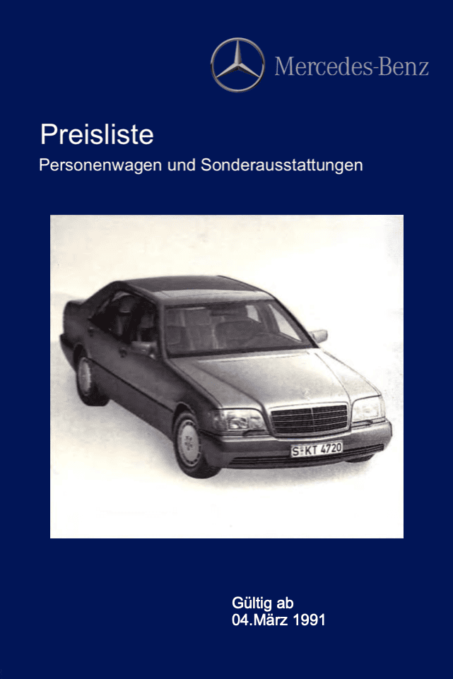 Preisliste ab 03/1991