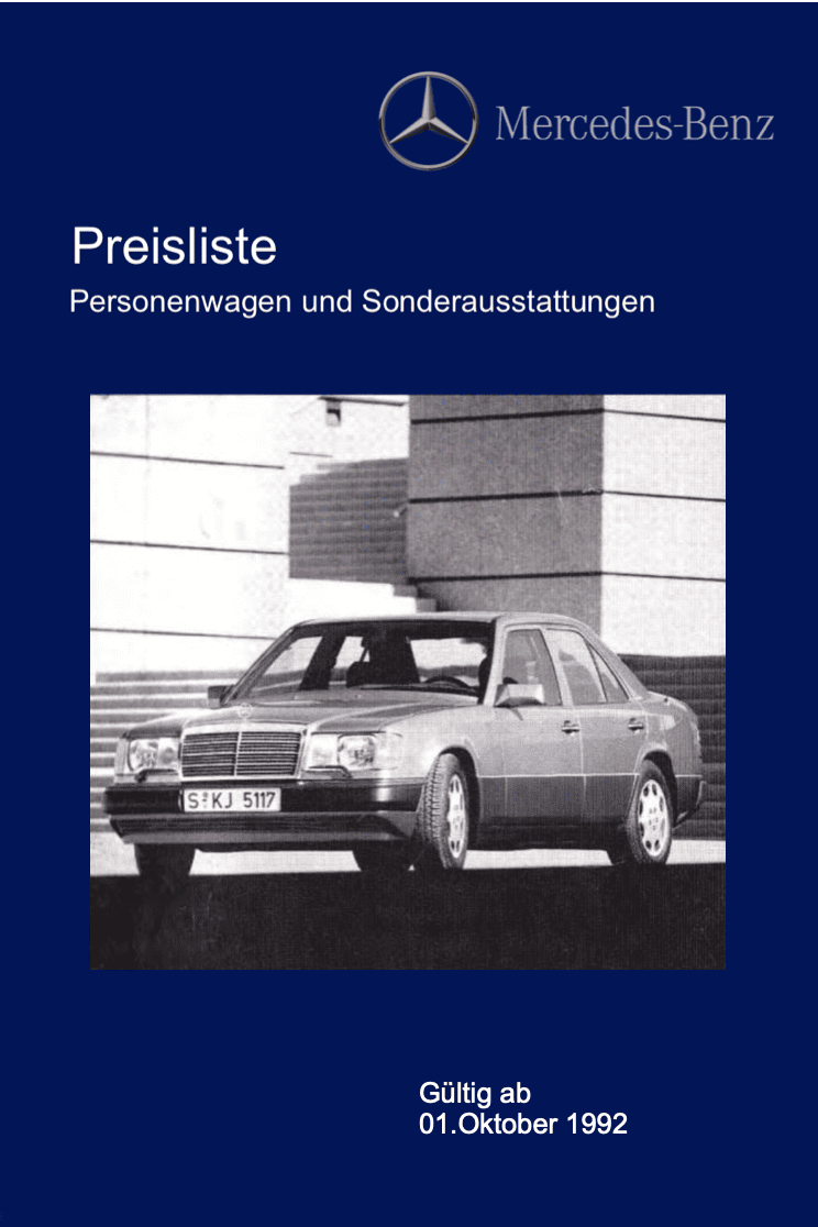Preisliste ab 10/1992