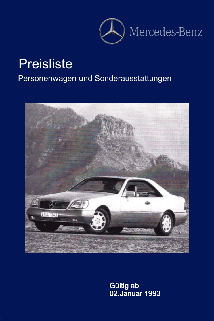 Preisliste ab 01/1993